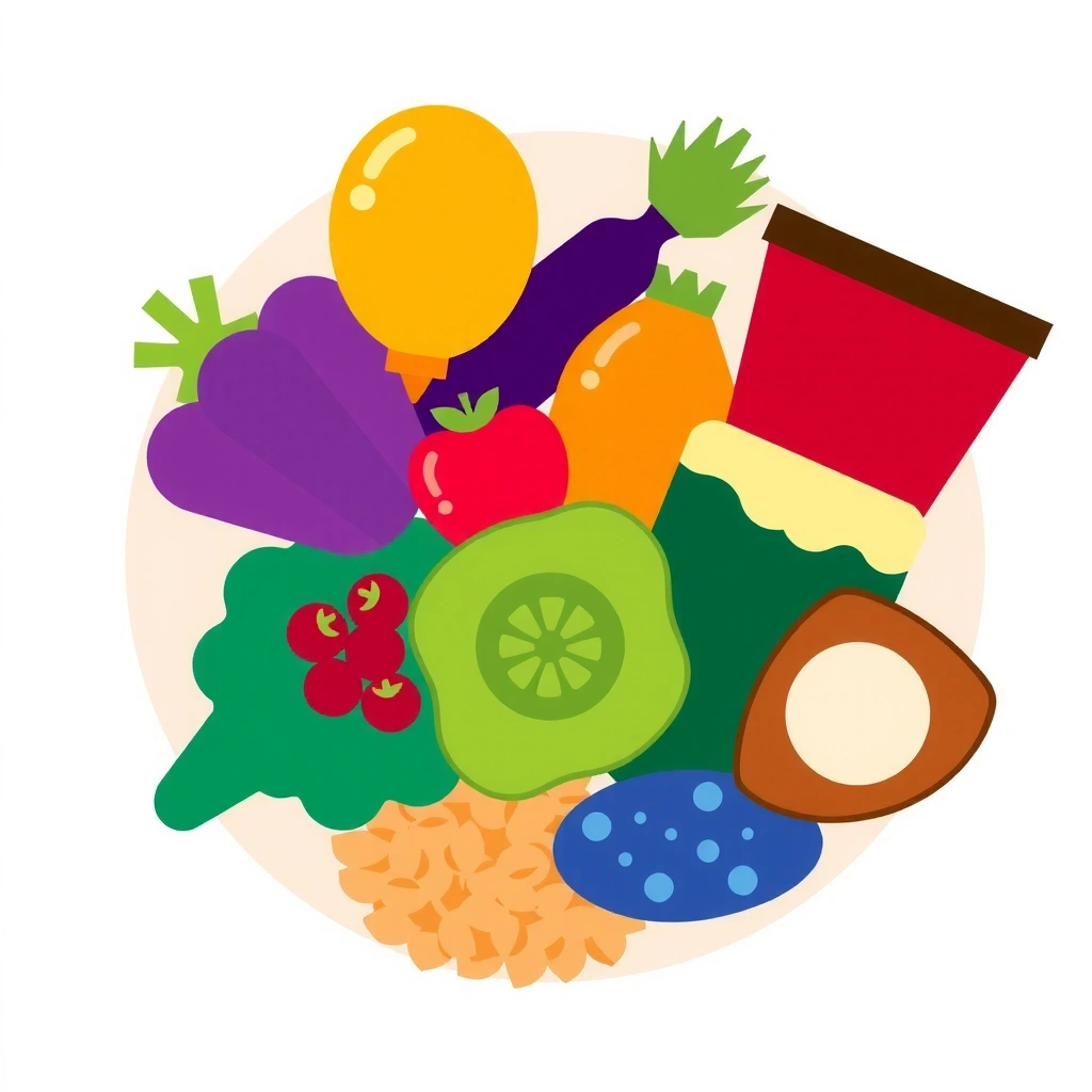 Icono de un plato con alimentos saludables