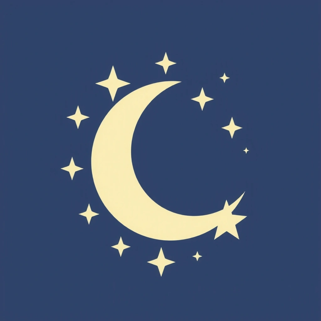 Icono de una luna y estrellas, simbolizando el sueño
